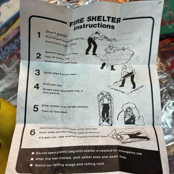 80s Fire Shelter Kit w Yellow Canvas Case & Instructions - Firefighter Gear - Picture 8 of 9